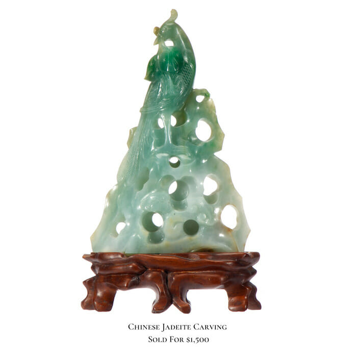 Chinese Jadeite Carving Auction by Fine Estate in San Rafael California