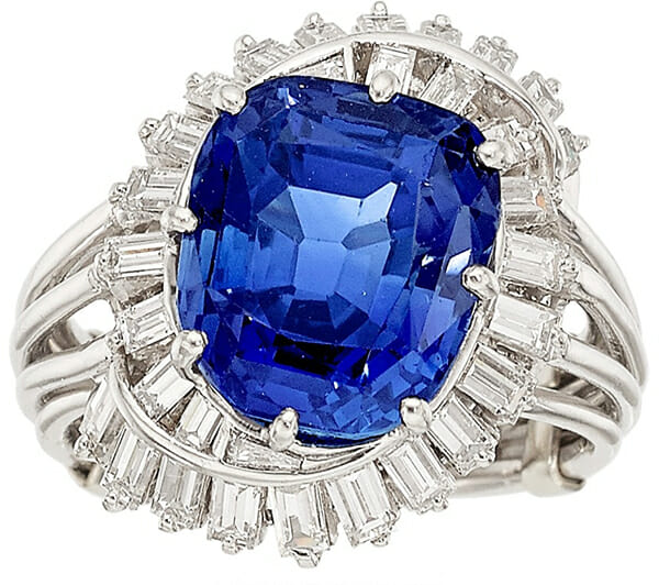 11.72ct Kashmir Sapphire Price Realized $670,000 by Fine Estate, Inc.
