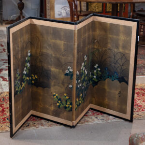 art nouveau wooden fire screen