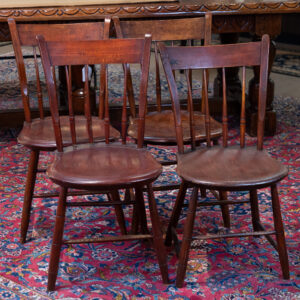 set of four antique Quaker slat back dining chairs