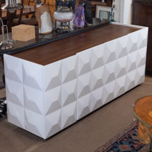 CB2 Issa hi-gloss media credenza