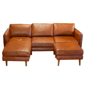 beautiful leather sectional with optional chaise by Burrow