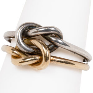 18k/sterling silver Gucci designer love knot ring