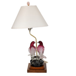 pair of Murano love birds converted to a lamp